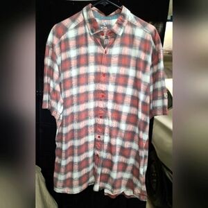 Kuhl Men's Red and White Plaid Button Down Shirt